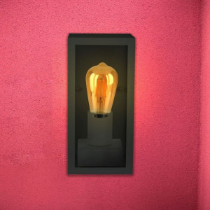 Aplica pentru exterior V-TAC, dulie E27, IP44, neagra, metal si sticla [6]- savelectro.ro