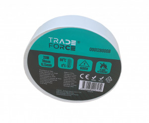 Accesorii pentru managementul cablurilor, Banda izolatoare PVC ignifuga, 20mx18mm, 600V, 0-80C, alba, Tradeforce - savelectro.ro