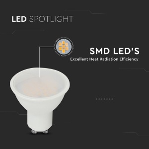 Bec LED 10W(70W) V-TAC, GU10, 1000 lm, lumina rece (6500 K), clasa energetica F [5]- savelectro.ro