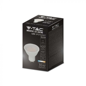 Bec led 4.5W(35W) V-TAC, GU10, 400 lm, lumina rece(6500 K), clasa energetica F [3]- savelectro.ro
