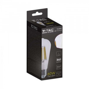 Bec led 4W(60W) V-TAC, ST64, E27, 840 lm, lumina calda(3000 K), clasa energetica A [4]- savelectro.ro