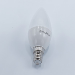 Bec led lumanare 7W (45W), E14, C37, 460lm, lumina rece (6500K), opal, Braytron
