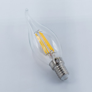 Bec led flacara Vintage filament 4W (27W), E14, C35T, 400lm, dimabil, lumina calda (2700K), clar, Optonica 