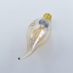 Bec led flacara Vintage filament 4W (35W), E14, 400lm, lumina calda (2500K), auriu, Optonica