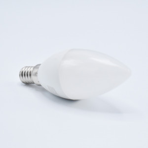 Bec led lumanare 5.5W (40W) chip Samsung, E14, C37, 470 lm, lumina rece (6400K), opal, V-TAC