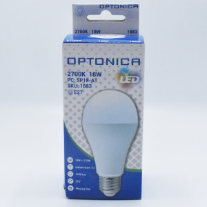 Bec led opal 18W (110W), E27, 1440 lm, lumina calda (2700 K) A+, Optonica