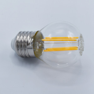 Bec led sferic Vintage filament 4W (27W), E27, G45, 400lm, dimabil, lumina calda (2700K), clar, Optonica