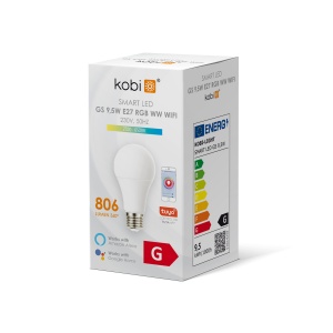 Bec LED SMART GS 9.5W(60W), E27, RGB, 2700-6500 K, Wi-Fi, 806 lm, Kobi [2]- savelectro.ro