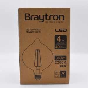 Bec led Vintage Edison 4W (40W), E27, LM125, 350 lm, lumina calda (2200K), auriu, Braytron