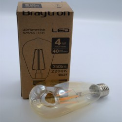 Bec LED Vintage 4W(40W) Braytron, ST64, E27, 350 lm, lumina calda (2200 K), clasa energetica F [1]- savelectro.ro