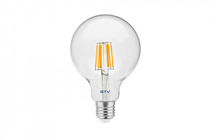 Bec LED Vintage 8W(60W) GTV, G95, E27, 810 lm, lumina calda (3000K), clasa energetica F