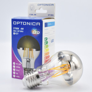Bec LED Vintage filament 4W (27W), E27, A60, 400 lm, lumina calda (2700K), auriu, Optonica