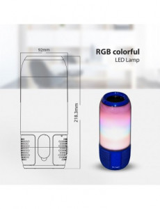 Boxa Bluetooth LED RGB portabila, slot microSD, jack 3.5mm, 3 ore, albastra, V-TAC [4]- savelectro.ro