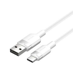Cablu USB - Type-C, 2m, 60W, 3A, 480 Mbps, alb, Vention