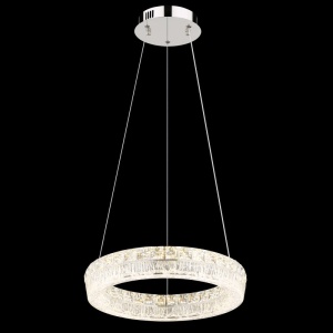 Candelabru LED Laurel 24W, 2200 lm, lumina calda/neutra/rece, cristale, Ø40 cm, telecomanda, dimabil, crom, Globo Lighting [3]- savelectro.ro