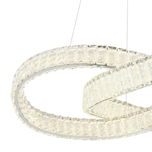 Candelabru LED Mucky 110W, 9389 lm, lumina calda/neutra/rece, telecomanda, cristale, Ø78 cm, IP20, crom, Globo Lighting [3]- savelectro.ro