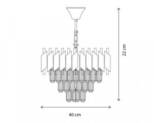 Candelabru Mirrage, 5 becuri, dulie E14, auriu, transparent, metal, sticla, Klausen [2]- savelectro.ro