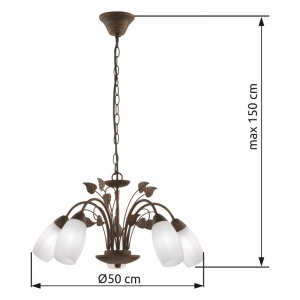 Candelabru Venezia 5xE14, Ø50 cm, IP20, ruginiu, Globo Lighting [3]- savelectro.ro