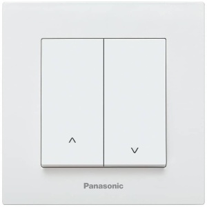Prize si intrerupatoare, Intrerupator jaluzele cu revenire Panasonic Karre Plus, alb - savelectro.ro
