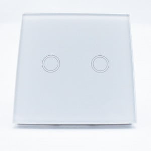 Intrerupator Touch Dublu, sticla securizata, IP45, alb, Smart House, Masterled