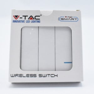 Intrerupator triplu Wireless Smart, 10A, IP54, alb, V-TAC