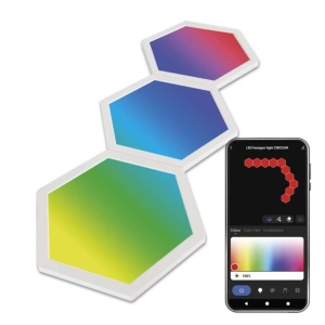 Kit Extensie GoSmart Hexagon, 3 panouri LED, 1,8 W, RGBIC, WiFi [17]- savelectro.ro