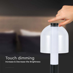 Lampa de birou LED 7988-VT, dimabil, cu intrerupator, 2W, 100lm, lumina calda, neutra, rece, neagra+transparenta, IP20, V-Tac [7]- savelectro.ro