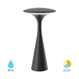 Lampi de birou si veioze, Lampa de masa LED reincarcabila 3W, 300lm, lumina calda/neutra/rece, dimabila, neagra, Braytron - savelectro.ro