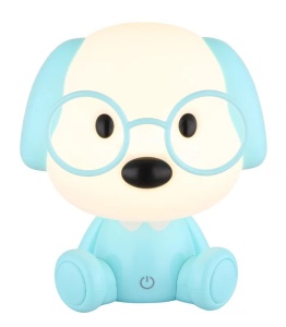 Lampa de veghe LED forma de catelus 1W, 32 lm, lumina calda (3000K), IP20, touch dimmer, albastru mat/alb [3]- savelectro.ro