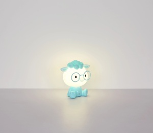 Lampa de veghe LED forma de oaie, 1W, 32 lm, lumina calda (3000K), IP20, touch dimmer, albastru mat/alb [9]- savelectro.ro