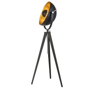 Lampadare, Lampadar Bowy 1xE27, orientabil, Ø63.5 cm, IP20, negru mat+auriu, Globo Lighting - savelectro.ro