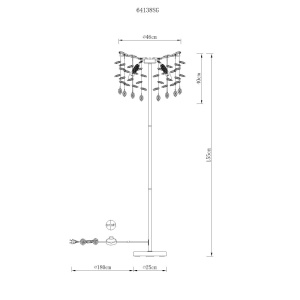 Lampadar Queena, 5xE14, IP20, auriu mat+cristale, Globo Lighting [2]- savelectro.ro