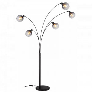 Lampadar Seymour 58228NBS, cu intrerupator, 5xE27, fumuriu+negru, IP20, Globo [5]- savelectro.ro