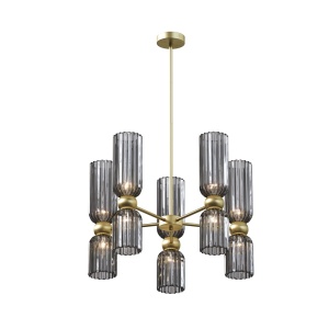 Lustre, Lustra Antic 10xE14, IP20, aurie, sticla fumurie, Maytoni - savelectro.ro