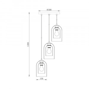 Lustra BR-BV01-00045, 3xE27, aurie+neagra, IP20, Braytron [4]- savelectro.ro