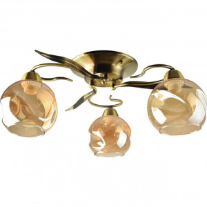 Lustre, Lustra Crinkle LY-3437, 3xE27, bronz+transparenta, IP20, Klausen - savelectro.ro