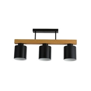 Lustre, Lustra Elementa, 3xE27, IP20, neagra+imitatie lemn, Klausen - savelectro.ro
