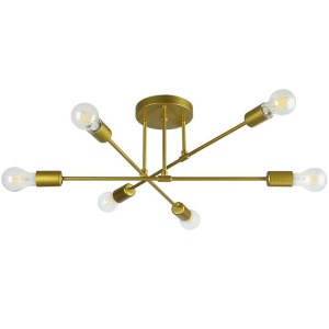 Lustre, Lustra Eliot 0036-LVT, 6xE27, aurie, IP20, Masterled - savelectro.ro