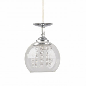 Lustra Glass, 3 becuri, dulie E27, argintie, transparenta, metal, sticla, Klausen [3]- savelectro.ro