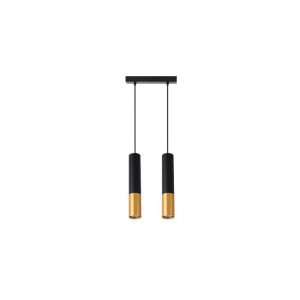 Lustre, Lustra Keon, 2xGU10, negru+auriu - savelectro.ro