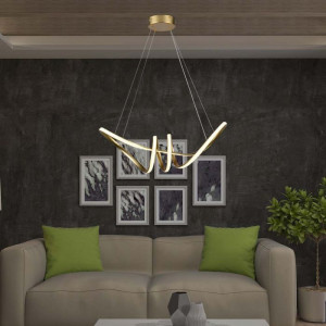 Lustra LED 8011-VT, 24W, 3240lm, lumina calda, IP20, aurie, V-Tac [3]- savelectro.ro