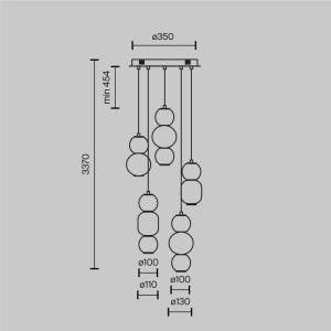 Lustra LED Drop MOD273PL-L80G3K, 80W, 9300lm, lumina cald, IP20, aurie, Maytoni [4]- savelectro.ro