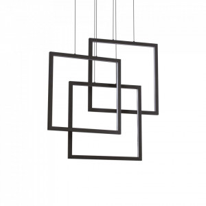 Lustre LED, Lustra LED Frame 269375, 80W, 8600lm, lumina calda, IP20, neagra, Ideal Lux - savelectro.ro