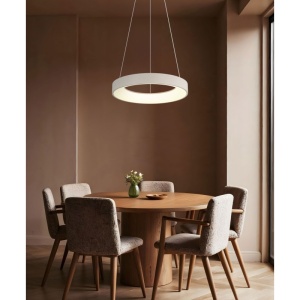 Lustra LED Gallegos 48W, lumina calda/neutra/rece, 2400 lm, telecomanda, IP20, dimabila, nisipie, Globo Lighting [5]- savelectro.ro