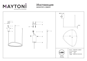 Lustra LED Glint MOD072PL-L36B3K1, 36W, 1700lm, lumina calda, IP20, neagra, Maytoni [5]- savelectro.ro