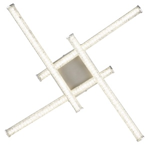 Lustra LED Kirina, 4 brate incrucisate, 24W, 1840 lm, lumina neutra (4000 K), IP20, nichel mat/cristale, Globo Lighting [4]- savelectro.ro
