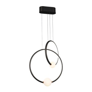 Lustre LED, Lustra LED Liv 142039, 50W, 2530lm, lumina calda, IP20, neagra mata+aurie+alba, Klausen(fara telecomanda) - savelectro.ro