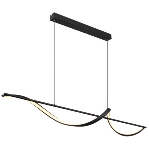 Lustre LED, Lustra LED Violino 24W, 1000 lm, lumina calda (3000K), 120 cm, IP20, neagra mat, Globo Lighting - savelectro.ro