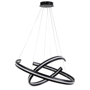 Lustre LED, Lustra LED Zadie, 80W, 6400 lm, lumina calda/neutra/rece, dimabila, telecomanda, IP20, neagra+alba, Rabalux - savelectro.ro