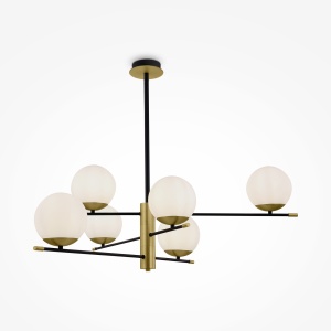 Corpuri de iluminat, Lustra Nostalgia MOD048PL-06G, 6xE14, alba+aurie+neagra, IP20, Maytoni - savelectro.ro